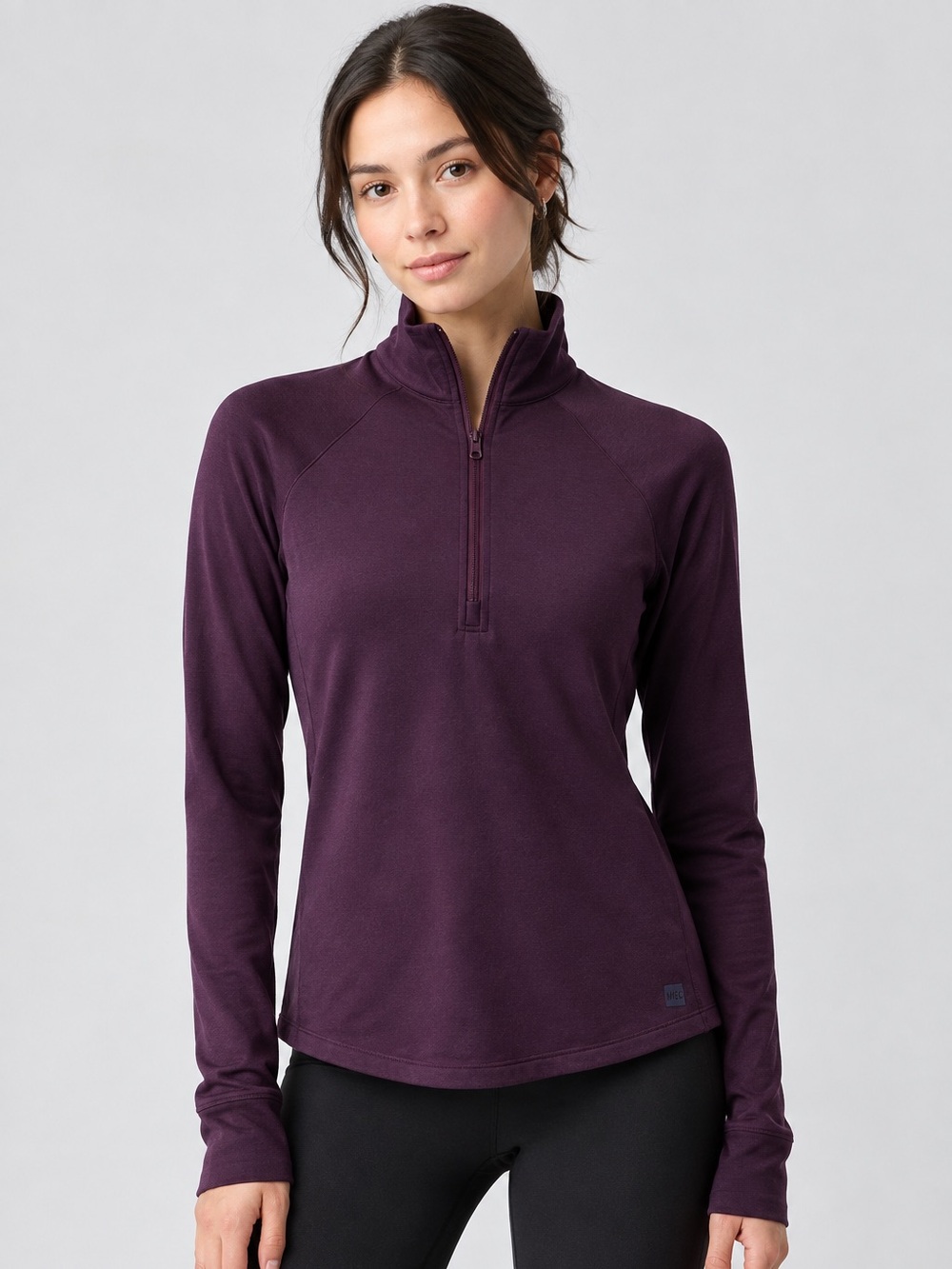MEC Women's Eggplant Purple 1/4 Zip Athleisure Pullover Size Small